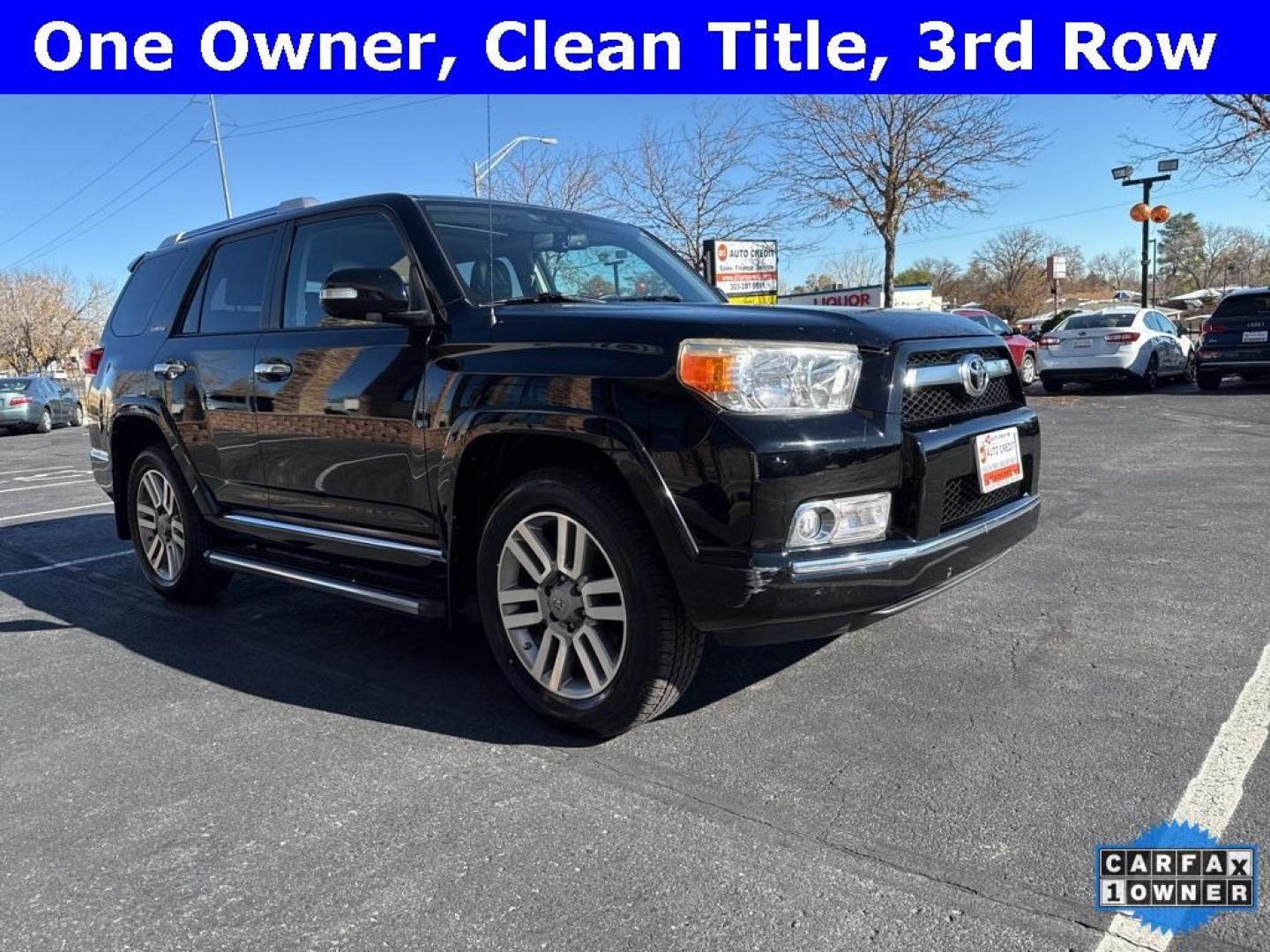 2011 Black /Black Toyota 4Runner Limited (JTEBU5JR2B5) with an 4.0L V6 SMPI DOHC engine, Automatic transmission, located at 8595 Washington St., Thornton, CO, 80229, (303) 287-5511, 39.852348, -104.978447 - 2011 Toyota 4Runner Limited with 3rd row seating. One Owner and fully loaded with, heated leather seats, backup camera, navigation, sun roof, Bluetooth and more. Seating for 7 with the 3rd row. <br><br>D1 Auto NEVER charges dealer fees! All cars have clean titles and have been inspected for mechanic - Photo#5