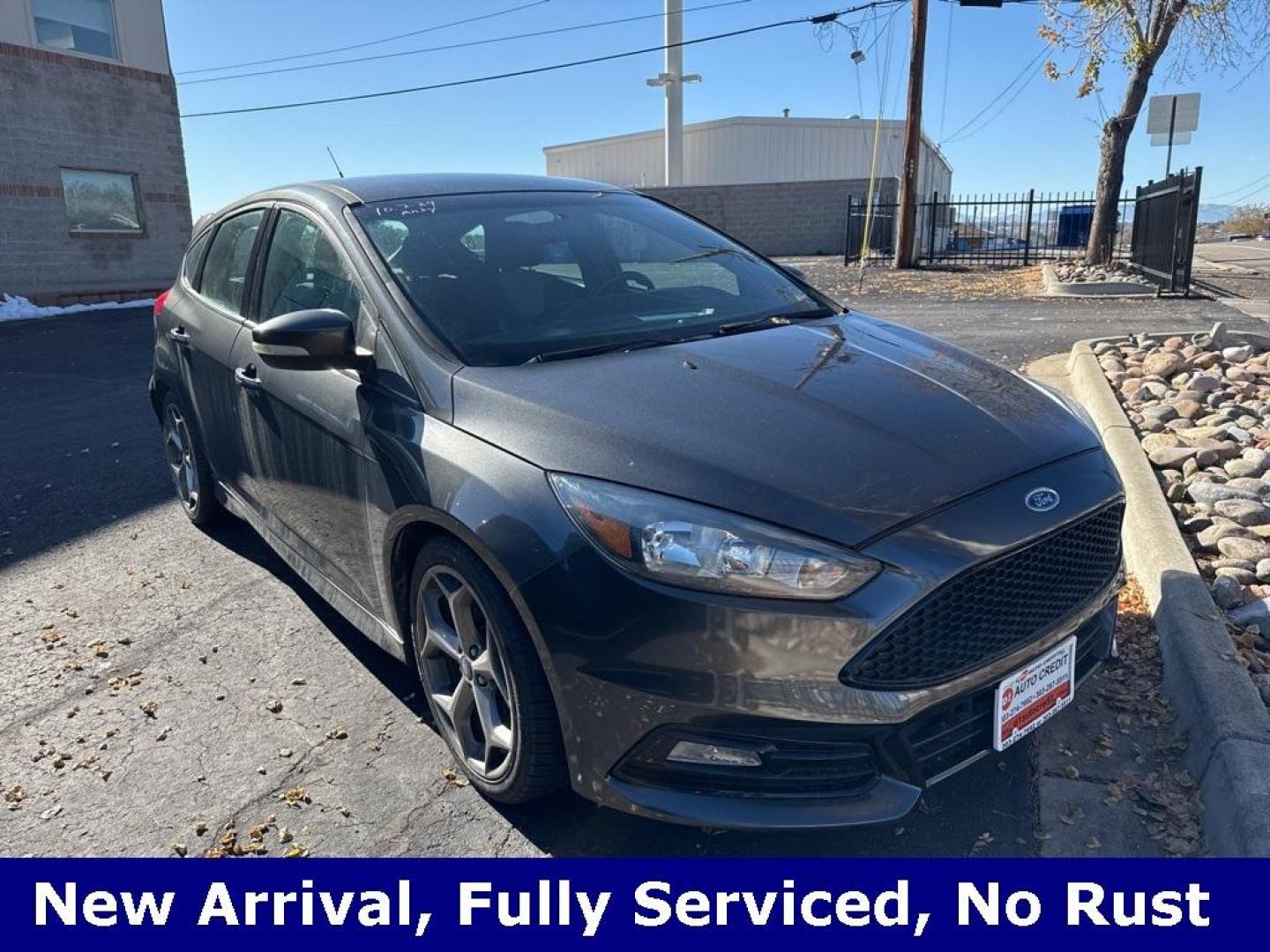 2016 Magnetic /Charcoal Black Ford Focus ST (1FADP3L92GL) with an EcoBoost 2.0L I4 GTDi DOHC Turbocharged VCT engine, Manual transmission, located at 8595 Washington St., Thornton, CO, 80229, (303) 287-5511, 39.852348, -104.978447 - 2016 Ford Focus FWD<br><br>D1 Auto NEVER charges dealer fees! All cars have clean titles and have been inspected for mechanical issues. We have financing for everyone. Good credit, bad credit, first time buyers.<br>Clean CARFAX.<br>Please call Lakewood Location 303-274-7692 or Thornton 303-287-5511 - Photo#0