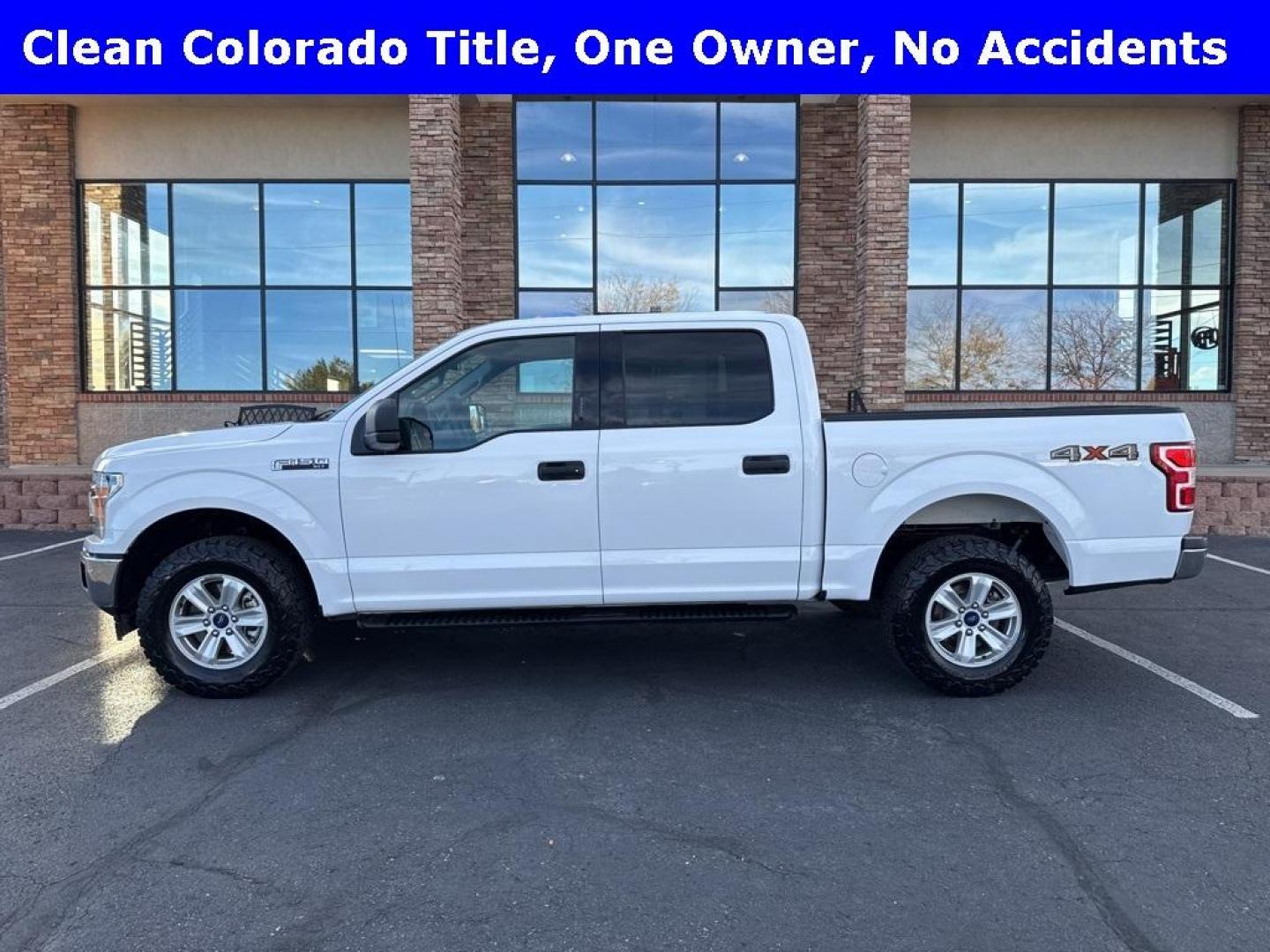 2018 Oxford White /Medium Earth Gray Ford F-150 XLT (1FTEW1E53JK) with an 5.0L V8 engine, Automatic transmission, located at 8595 Washington St., Thornton, CO, 80229, (303) 287-5511, 39.852348, -104.978447 - 2018 Ford F-150 XLT 4x4, One Owner and in great condition. 5.0 V8 engine is by far the best available engine for Ford trucks and towing. Fully serviced and ready for work or play. <br><br>All Cars Have Clean Titles And Are Serviced Before Sale., CarfaxOne Owner, No Accidents, Backup Camera, Non Smok - Photo#0