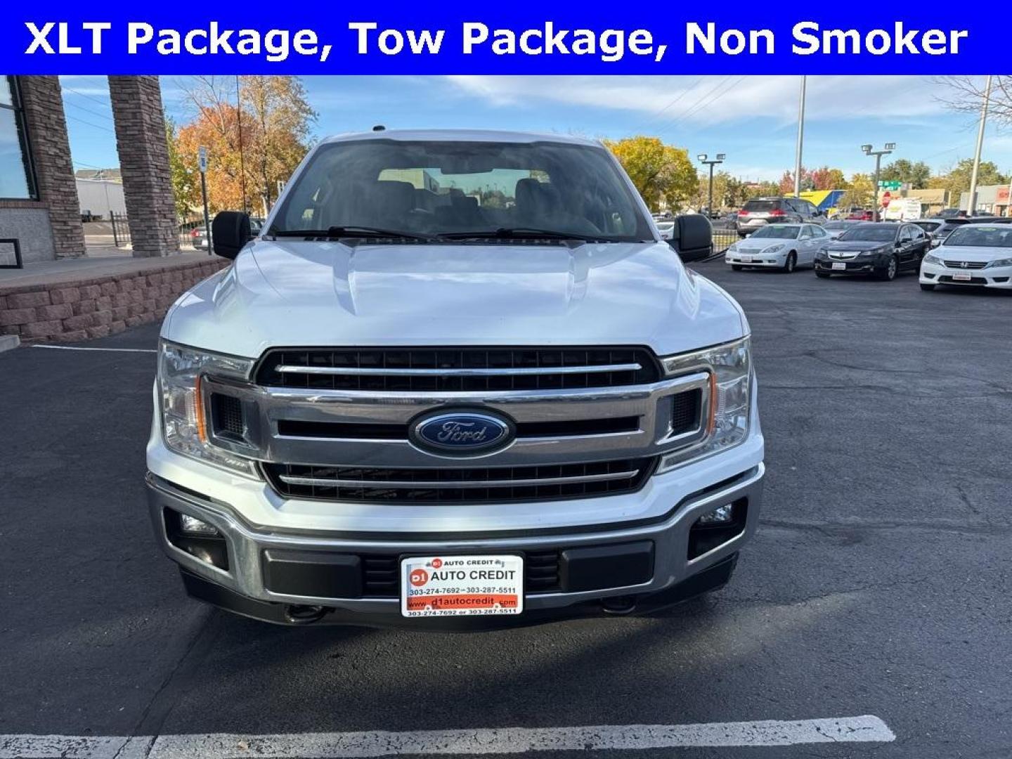 2018 Oxford White /Medium Earth Gray Ford F-150 XLT (1FTEW1E53JK) with an 5.0L V8 engine, Automatic transmission, located at 8595 Washington St., Thornton, CO, 80229, (303) 287-5511, 39.852348, -104.978447 - 2018 Ford F-150 XLT 4x4, One Owner and in great condition. 5.0 V8 engine is by far the best available engine for Ford trucks and towing. Fully serviced and ready for work or play. <br><br>All Cars Have Clean Titles And Are Serviced Before Sale., CarfaxOne Owner, No Accidents, Backup Camera, Non Smok - Photo#2