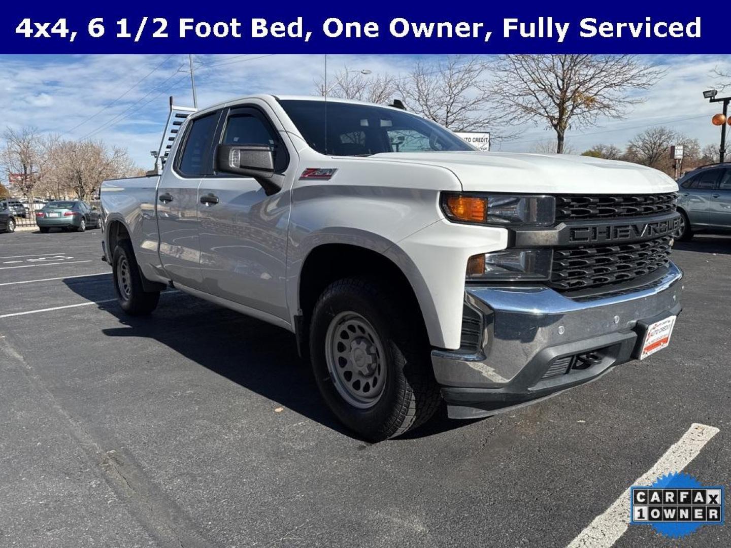 2019 Summit White /Black Chevrolet Silverado 1500 WT (1GCRYAEFXKZ) with an EcoTec3 5.3L V8 engine, Automatic transmission, located at 8595 Washington St., Thornton, CO, 80229, (303) 287-5511, 39.852348, -104.978447 - 2019 Chevrolet Silverado 1500 4x4, Quad Cab in great condition and fully serviced. This truck is ready for work or pleasure and equiped with the desirable 5.3L engine. <br>All Cars Have Clean Titles And Are Serviced Before Sale., CarfaxOne Owner, No Accidents, Backup Camera, Non Smoker, No Pet Odor - Photo#2