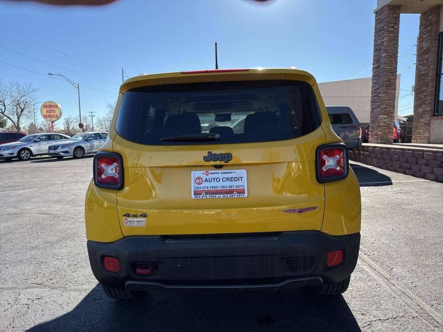 2016 Solar Yellow /Black Jeep Renegade Trailhawk (ZACCJBCT1GP) with an 2.4L I4 MultiAir engine, Automatic transmission, located at 8595 Washington St., Thornton, CO, 80229, (303) 287-5511, 39.852348, -104.978447 - 2016 Jeep Renegade 4WD <br><br>All Cars Have Clean Titles And Are Serviced Before Sale., <br><br>Loaded with, Blind Spot Monitoring, Backup Camera, Leather, Heated Seats, Bluetooth/ With Bluetooth Audio, Non Smoker, No Pet Odor Or Hair, Beats Audio, Renegade Trailhawk, 4WD, My Sky Power/Removable Su - Photo#5