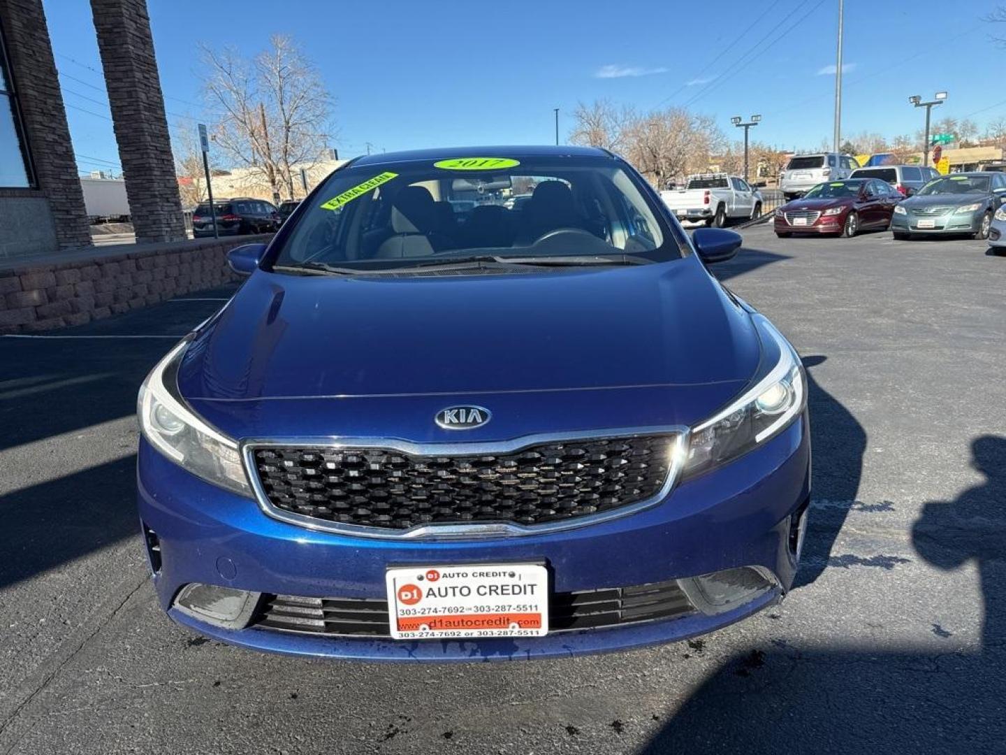 2017 Deep Sea Blue /Black Kia Forte LX (3KPFL4A71HE) with an 2.0L I4 DOHC Dual CVVT engine, Automatic transmission, located at 8595 Washington St., Thornton, CO, 80229, (303) 287-5511, 39.852348, -104.978447 - 2017 Kia Forte FWD<br><br>D1 Auto NEVER charges dealer fees! All cars have clean titles and have been inspected for mechanical issues. We have financing for everyone. Good credit, bad credit, first time buyers.<br><br>Please call Lakewood Location 303-274-7692 or Thornton 303-287-5511 to schedule a - Photo#1