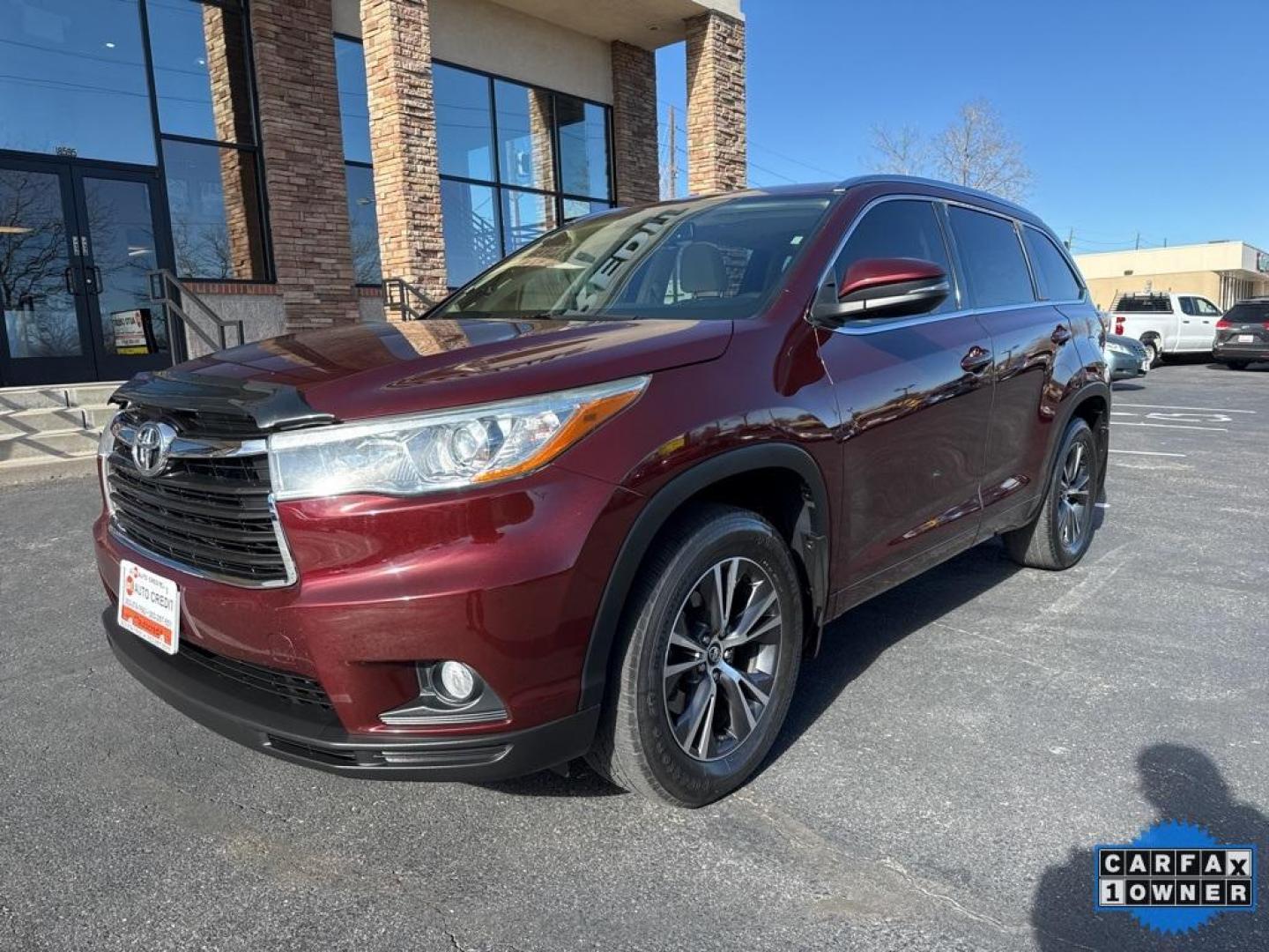 2016 Ooh La La Rouge Mica /Almond Toyota Highlander XLE V6 (5TDJKRFH1GS) with an 3.5L V6 DOHC Dual VVT-i 24V engine, Automatic transmission, located at 8595 Washington St., Thornton, CO, 80229, (303) 287-5511, 39.852348, -104.978447 - 2016 Toyota Highlander CARFAX One-Owner, AWD and in excellent condition inside and out. <br><br> All Cars Have Clean Titles And Are Serviced Before Sale., CarfaxOne Owner, No Accidents, Backup Camera, Leather, Heated Seats, Bluetooth/ With Bluetooth Audio, Non Smoker, No Pet Odor Or Hair, Highlande - Photo#0