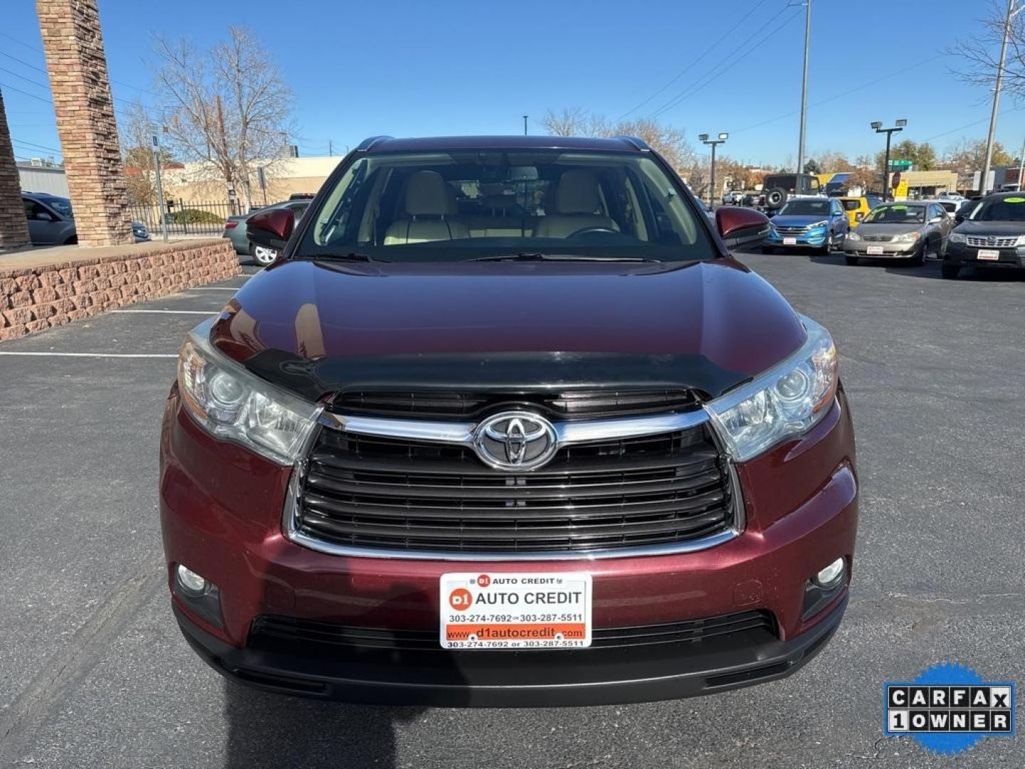 2016 Ooh La La Rouge Mica /Almond Toyota Highlander XLE V6 (5TDJKRFH1GS) with an 3.5L V6 DOHC Dual VVT-i 24V engine, Automatic transmission, located at 8595 Washington St., Thornton, CO, 80229, (303) 287-5511, 39.852348, -104.978447 - 2016 Toyota Highlander CARFAX One-Owner, AWD and in excellent condition inside and out. <br><br> All Cars Have Clean Titles And Are Serviced Before Sale., CarfaxOne Owner, No Accidents, Backup Camera, Leather, Heated Seats, Bluetooth/ With Bluetooth Audio, Non Smoker, No Pet Odor Or Hair, Highlande - Photo#1