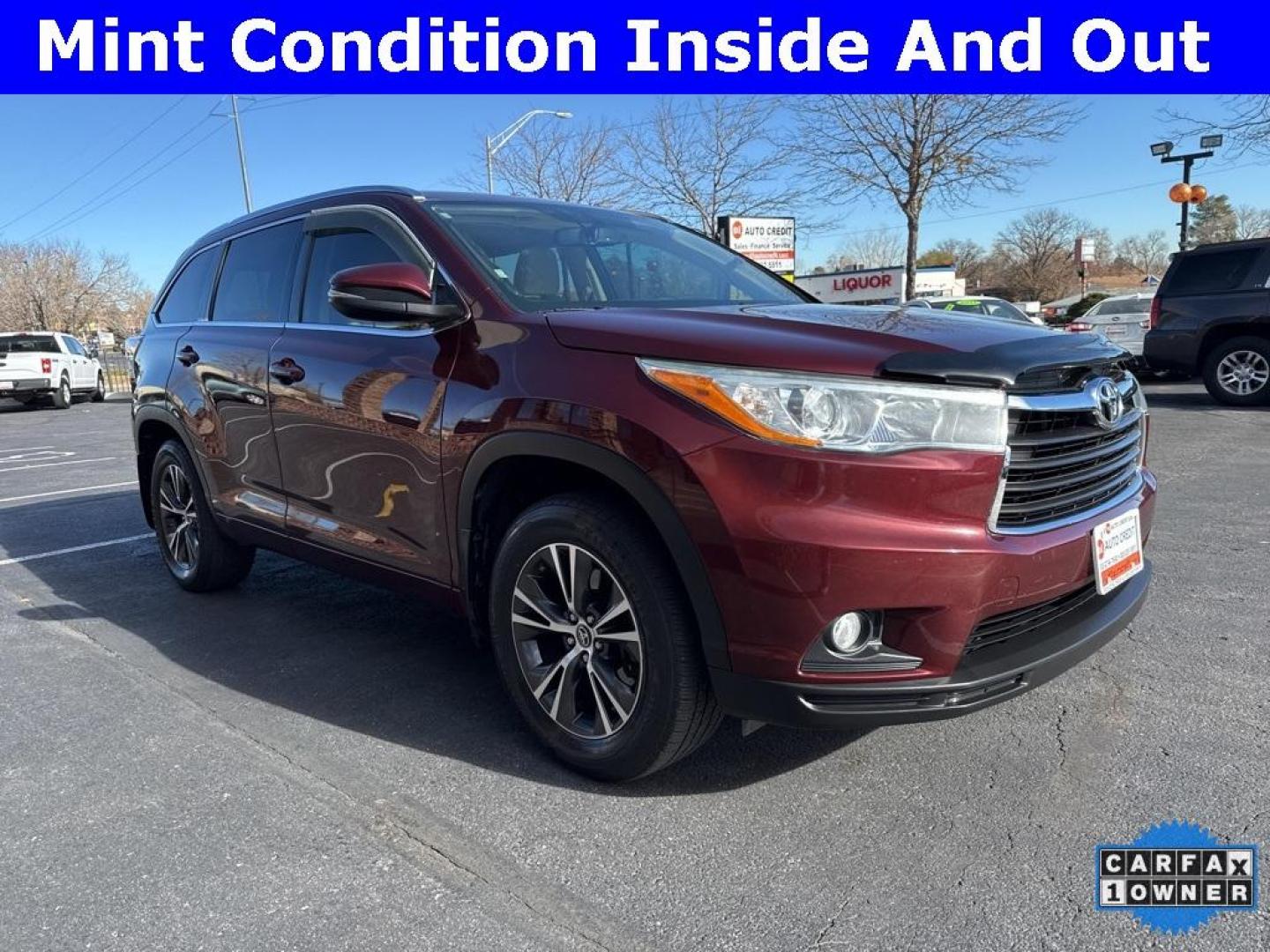 2016 Ooh La La Rouge Mica /Almond Toyota Highlander XLE V6 (5TDJKRFH1GS) with an 3.5L V6 DOHC Dual VVT-i 24V engine, Automatic transmission, located at 8595 Washington St., Thornton, CO, 80229, (303) 287-5511, 39.852348, -104.978447 - 2016 Toyota Highlander CARFAX One-Owner, AWD and in excellent condition inside and out. <br><br> All Cars Have Clean Titles And Are Serviced Before Sale., CarfaxOne Owner, No Accidents, Backup Camera, Leather, Heated Seats, Bluetooth/ With Bluetooth Audio, Non Smoker, No Pet Odor Or Hair, Highlande - Photo#2