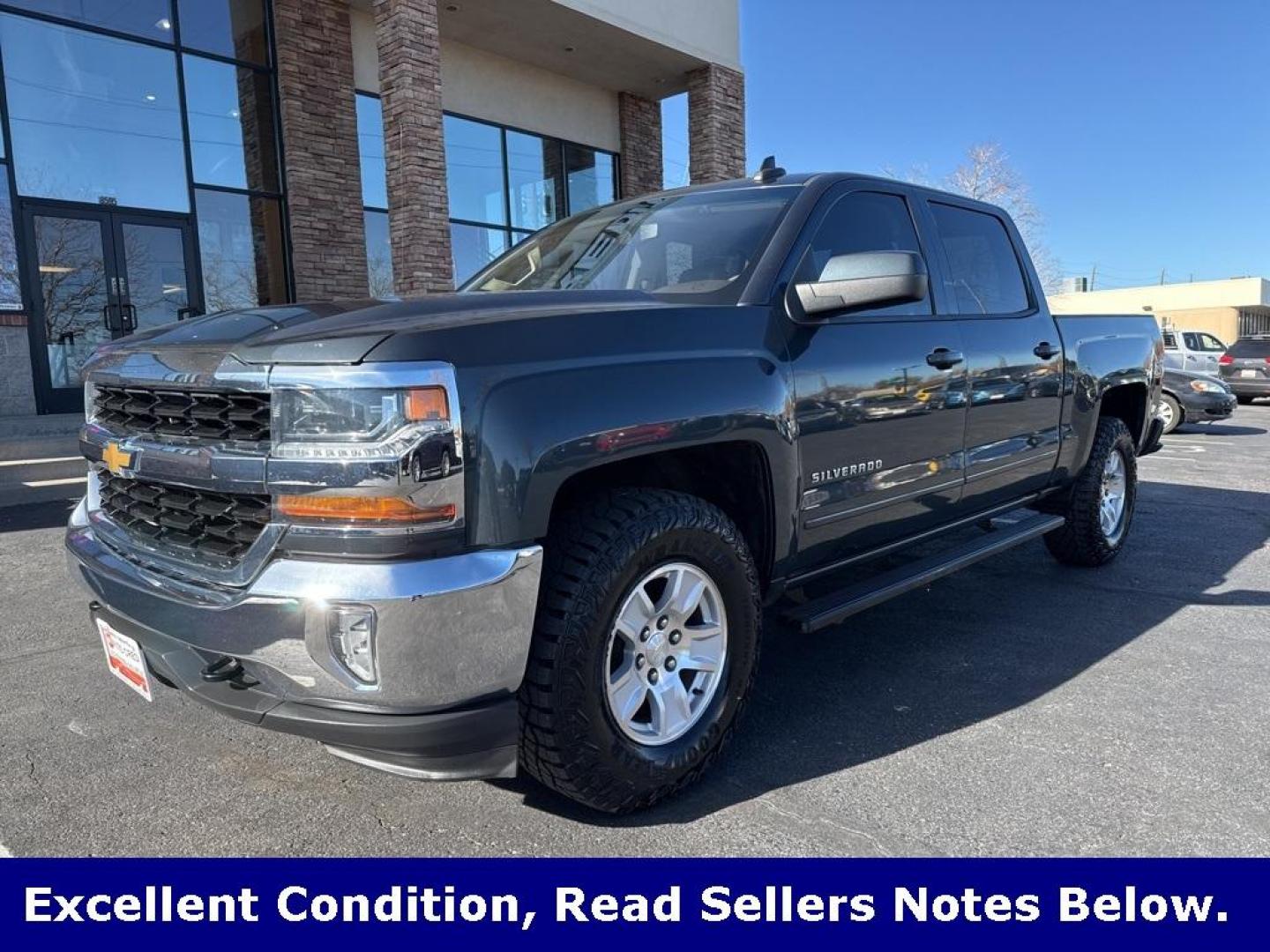 2017 Graphite Metallic /Cocoa/Dune Chevrolet Silverado 1500 LT (3GCUKREC1HG) with an V8 engine, Automatic transmission, located at 8595 Washington St., Thornton, CO, 80229, (303) 287-5511, 39.852348, -104.978447 - 2017 Chevrolet Silverado 1500 4WD LT1 that has just had a complete tune up including, new brakes front and rear, spark plugs, shocks front and rear, oil change and filters, new tires. This truck is in tiptop shape inside and out! No accidents, non smoker truck that shows no signs of abuse. <br><br> - Photo#0