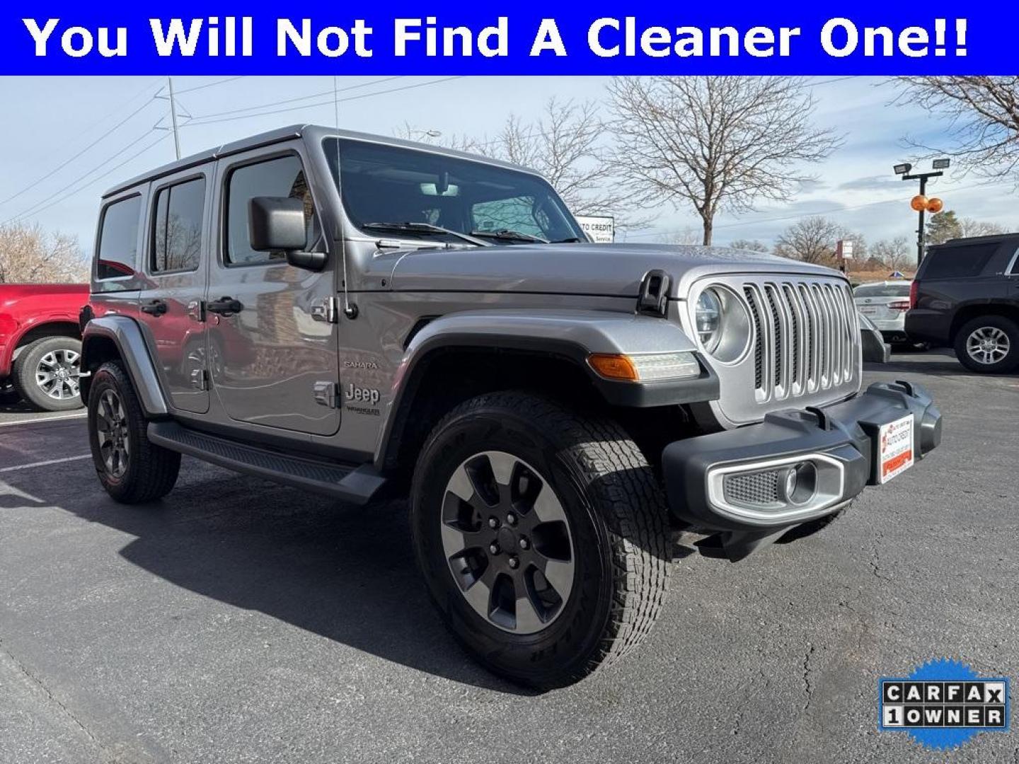 2018 Billet Silver Metallic Clearcoat /Black Jeep Wrangler Unlimited Sahara (1C4HJXEG2JW) with an 3.6L V6 24V VVT engine, Automatic transmission, located at 10890 W. Colfax Ave., Lakewood, CO, 80215, (303) 274-7692, 39.739914, -105.120132 - 2018 Jeep Wrangler, Sahara matching hard top. CARFAX One-Owner. No dents, no rock chips, no rust and in perfect condition inside and out. You will not find a cleaner Sahara out there. Fully serviced and ready for Colorado!! <br><br>4WD All Cars Have Clean Titles And Are Serviced Before Sale., Carfax - Photo#2