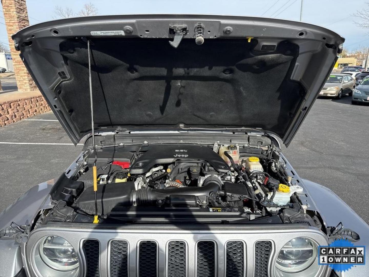 2018 Billet Silver Metallic Clearcoat /Black Jeep Wrangler Unlimited Sahara (1C4HJXEG2JW) with an 3.6L V6 24V VVT engine, Automatic transmission, located at 8595 Washington St., Thornton, CO, 80229, (303) 287-5511, 39.852348, -104.978447 - 2018 Jeep Wrangler, Sahara matching hard top. CARFAX One-Owner. No dents, no rock chips, no rust and in perfect condition inside and out. You will not find a cleaner Sahara out there. Fully serviced and ready for Colorado!! <br><br>4WD All Cars Have Clean Titles And Are Serviced Before Sale., Carfax - Photo#50