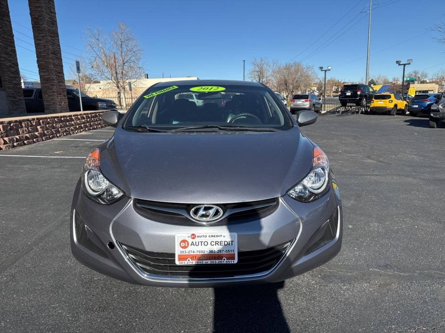 2012 Titanium Gray Metallic /Gray Hyundai Elantra GLS (KMHDH4AE0CU) with an 1.8L 4-Cylinder DOHC 16V Dual CVVT engine, Automatic transmission, located at 8595 Washington St., Thornton, CO, 80229, (303) 287-5511, 39.852348, -104.978447 - 2012 Hyundai Elantra FWD<br><br>D1 Auto NEVER charges dealer fees! All cars have clean titles and have been inspected for mechanical issues. We have financing for everyone. Good credit, bad credit, first time buyers.<br><br>Please call Lakewood Location 303-274-7692 or Thornton 303-287-5511 to sched - Photo#1