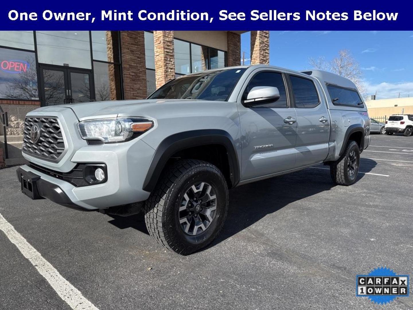 2021 Cement /Black Toyota Tacoma TRD Off-Road (3TMDZ5BN2MM) with an 3.5L V6 PDI DOHC 24V LEV3-ULEV70 278hp engine, Automatic transmission, located at 8595 Washington St., Thornton, CO, 80229, (303) 287-5511, 39.852348, -104.978447 - 2021 Toyota Tacoma TRD OFF ROAD PREMIUM. Fully loaded with every option available!! This truck is in mint condition inside and out with only one small scratch (see pictures). All keys and owners manuals presents. Non smoker and extra clean. CARFAX One-Owner. 4WD V6 All Cars Have Clean Titles And Ar - Photo#0