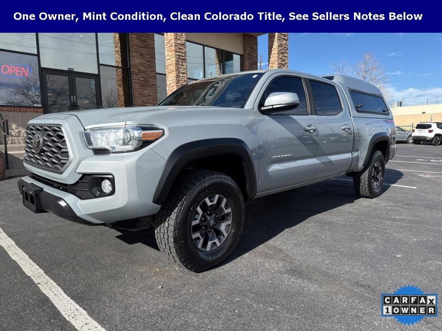 2021 Cement /Black Toyota Tacoma TRD Off-Road (3TMDZ5BN2MM) with an 3.5L V6 PDI DOHC 24V LEV3-ULEV70 278hp engine, Automatic transmission, located at 8595 Washington St., Thornton, CO, 80229, (303) 287-5511, 39.852348, -104.978447 - 2021 Toyota Tacoma TRD OFF ROAD PREMIUM.Fully loaded with every option available!! This truck is in mint condition inside and out with only one small scratch (see pictures). Carfax shows minor damage but there is no paint work on this vehicle. No rust and no wear. All keys and owners manuals present - Photo#0