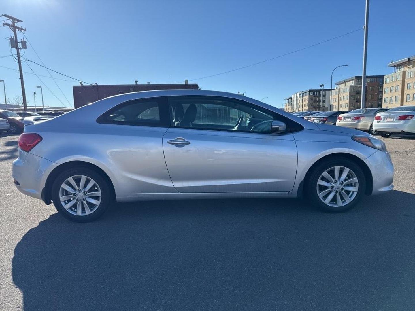 2014 Bright Silver /Black Kia Forte Koup EX (KNAFX6A8XE5) with an 2.0L I4 DOHC CVVT engine, Automatic transmission, located at 8595 Washington St., Thornton, CO, 80229, (303) 287-5511, 39.852348, -104.978447 - 2014 Kia Forte Koup FWD<br><br>D1 Auto NEVER charges dealer fees! All cars have clean titles and have been inspected for mechanical issues. We have financing for everyone. Good credit, bad credit, first time buyers.<br><br>Please call Lakewood Location 303-274-7692 or Thornton 303-287-5511 to schedu - Photo#3