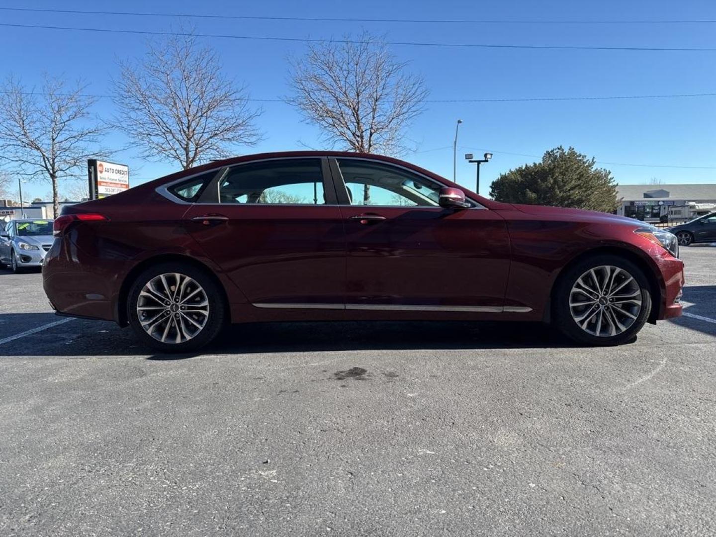 2015 Pamplona Red /Grey Hyundai Genesis 3.8 (KMHGN4JEXFU) with an 3.8L V6 DGI DOHC Dual CVVT engine, Automatic transmission, located at 8595 Washington St., Thornton, CO, 80229, (303) 287-5511, 39.852348, -104.978447 - 2015 Hyundai Genesis AWD Grey Leather.<br><br>D1 Auto NEVER charges dealer fees! All cars have clean titles and have been inspected for mechanical issues. We have financing for everyone. Good credit, bad credit, first time buyers.<br><br>Please call Lakewood Location 303-274-7692 or Thornton 303-287 - Photo#3