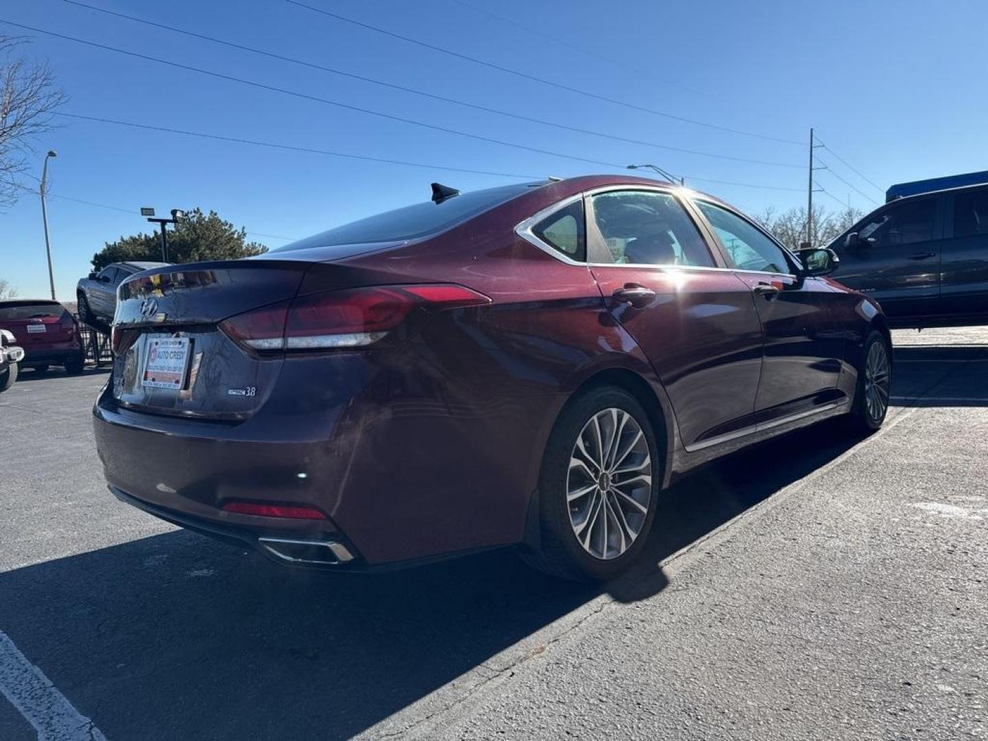 2015 Pamplona Red /Grey Hyundai Genesis 3.8 (KMHGN4JEXFU) with an 3.8L V6 DGI DOHC Dual CVVT engine, Automatic transmission, located at 8595 Washington St., Thornton, CO, 80229, (303) 287-5511, 39.852348, -104.978447 - 2015 Hyundai Genesis AWD Grey Leather.<br><br>D1 Auto NEVER charges dealer fees! All cars have clean titles and have been inspected for mechanical issues. We have financing for everyone. Good credit, bad credit, first time buyers.<br><br>Please call Lakewood Location 303-274-7692 or Thornton 303-287 - Photo#4