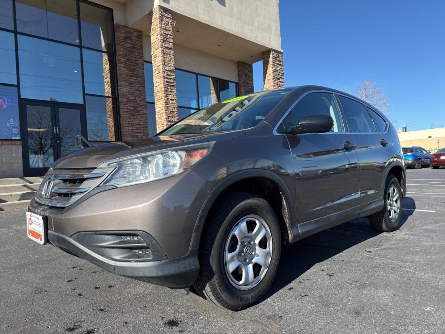 2014 Gray /Black Honda CR-V LX (2HKRM4H3XEH) with an 2.4L I4 DOHC 16V i-VTEC engine, Automatic transmission, located at 8595 Washington St., Thornton, CO, 80229, (303) 287-5511, 39.852348, -104.978447 - 2014 Honda CR-V CARFAX One-Owner. AWD AWD.<br><br>D1 Auto NEVER charges dealer fees! All cars have clean titles and have been inspected for mechanical issues. We have financing for everyone. Good credit, bad credit, first time buyers.<br>Clean CARFAX.<br>Please call Lakewood Location 303-274-7692 or - Photo#0