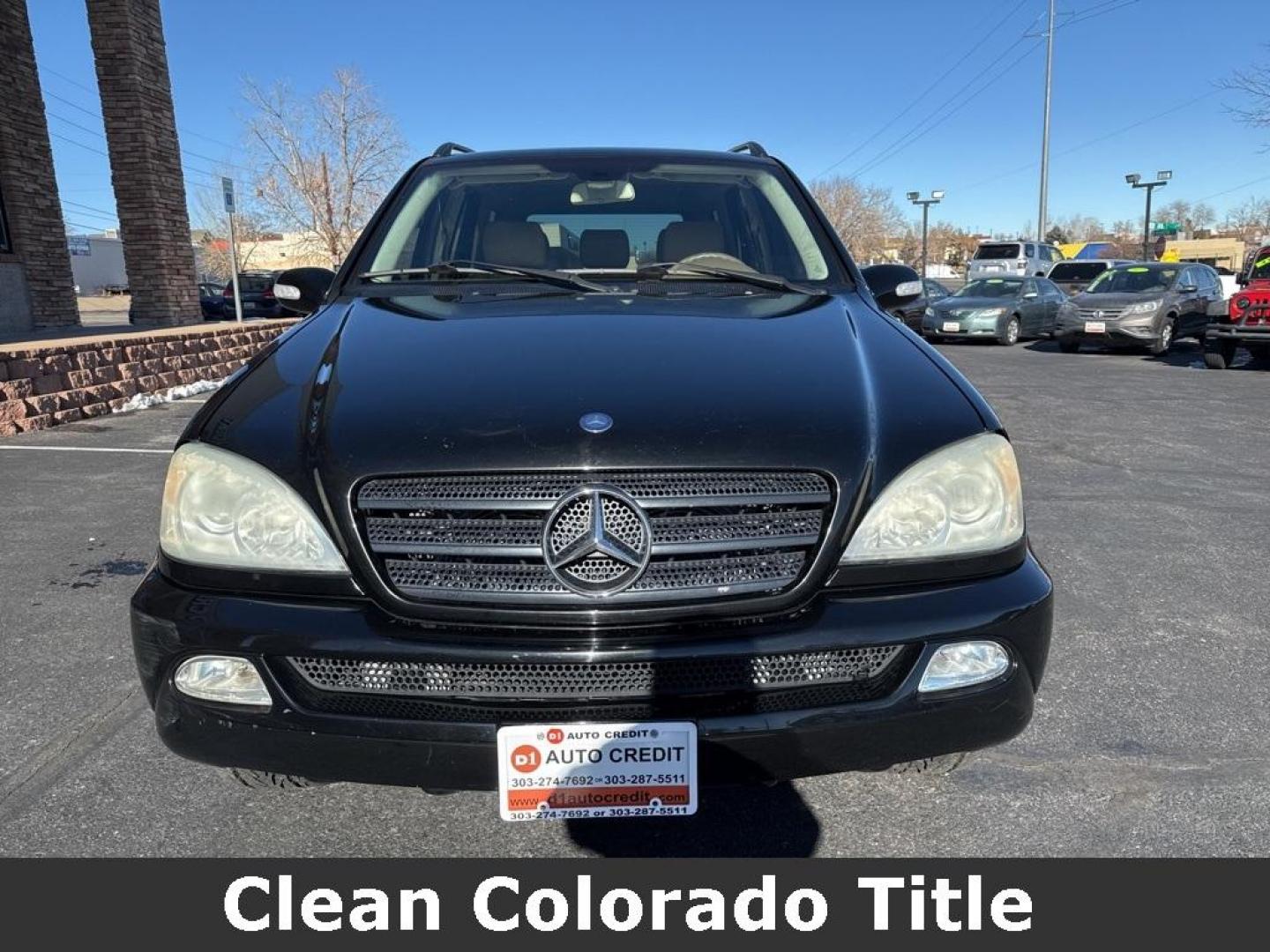 2003 Black /Java Mercedes-Benz M-Class ML 350 (4JGAB57E93A) with an 3.7L V6 SMPI SOHC engine, Automatic transmission, located at 10890 W. Colfax Ave., Lakewood, CO, 80215, (303) 274-7692, 39.739914, -105.120132 - 2003 Mercedes-Benz M-Class 4MATIC runs like a top. No oil leaks, recently serviced and ready for Colorado. Does need a radio and window regulator. This thing is a tank and runs amazing. <br><br>D1 Auto NEVER charges dealer fees! All cars have clean titles and have been inspected for mechanical issue - Photo#1