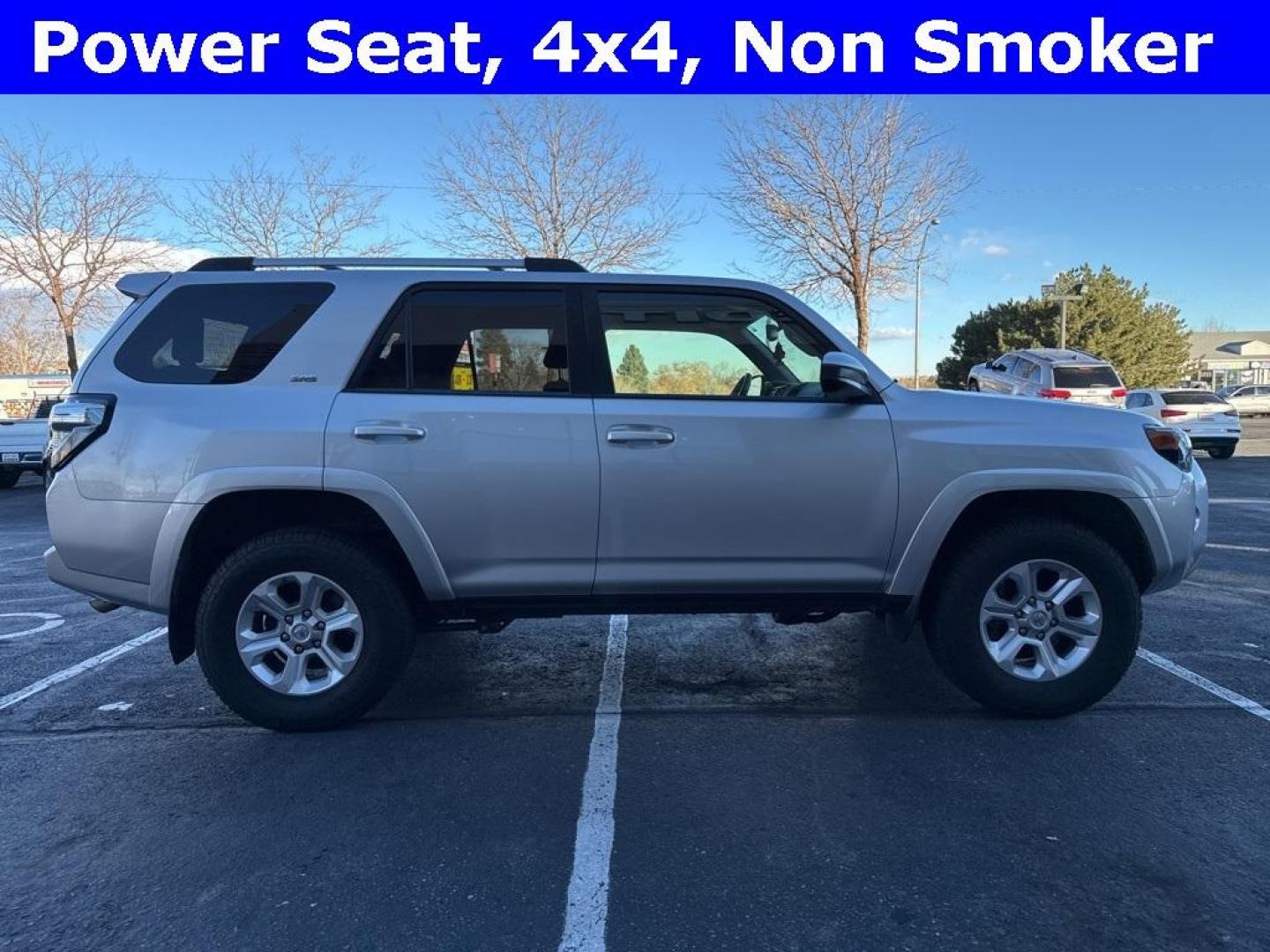 2021 Classic Silver Metallic /Gray Toyota 4Runner SR5 (JTEMU5JR1M5) with an 4.0L V6 SMPI DOHC engine, Automatic transmission, located at 8595 Washington St., Thornton, CO, 80229, (303) 287-5511, 39.852348, -104.978447 - 2021 Toyota 4Runner SR5 4WD With 3rd Row Seating!! No accidents and has a clean title. Well maintained and loaded with, Apple/ Android Carplay, backup camera, 3 rows of seating, power seat and more. <br><br> All Cars Have Clean Titles And Are Serviced Before Sale., Clean Carfax, No Accident, Apple/ - Photo#3