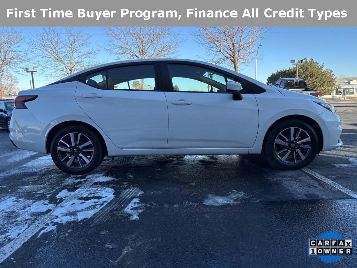 2022 Aspen White Tricoat /Graphite Nissan Versa 1.6 SV (3N1CN8EV9NL) with an 1.6L 4-Cylinder DOHC 16V engine, CVT transmission, located at 10890 W. Colfax Ave., Lakewood, CO, 80215, (303) 274-7692, 39.739914, -105.120132 - 2022 Nissan Versa CARFAX One-Owner.... All Cars Have Clean Titles And Are Serviced Before Sale., CarfaxOne Owner, No Accidents, Apple/Android Car Play, All Books and Keys, New Tires, Blind Spot Monitoring, Backup Camera, Non Smoker, No Pet Odor Or Hair, 1.6L 4-Cylinder DOHC 16V, FWD.<br><br>D1 Auto - Photo#3