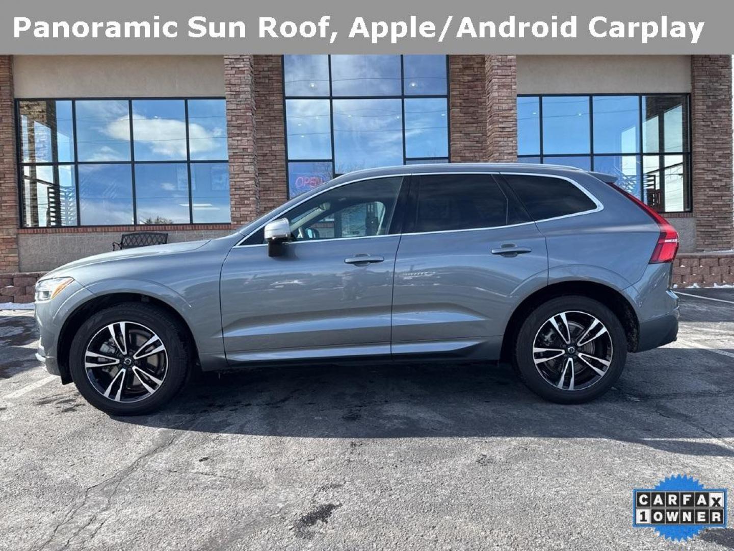 2021 Bright Silver Metallic /Maroon Brown Volvo XC60 T6 Momentum (YV4A22RK5M1) with an I4 Supercharged engine, Automatic transmission, located at 8595 Washington St., Thornton, CO, 80229, (303) 287-5511, 39.852348, -104.978447 - 2021 Volvo XC60 CARFAX One-Owner with regular service on Carfax. T6 engine producing 316 horsepower and equiped with Climate and Premium package. Loaded with hetaed front and rear seats, heated steering wheel, blind spot montoring, collision avoidance and mitigation. Apple/Android Carplay, Panoramic - Photo#8