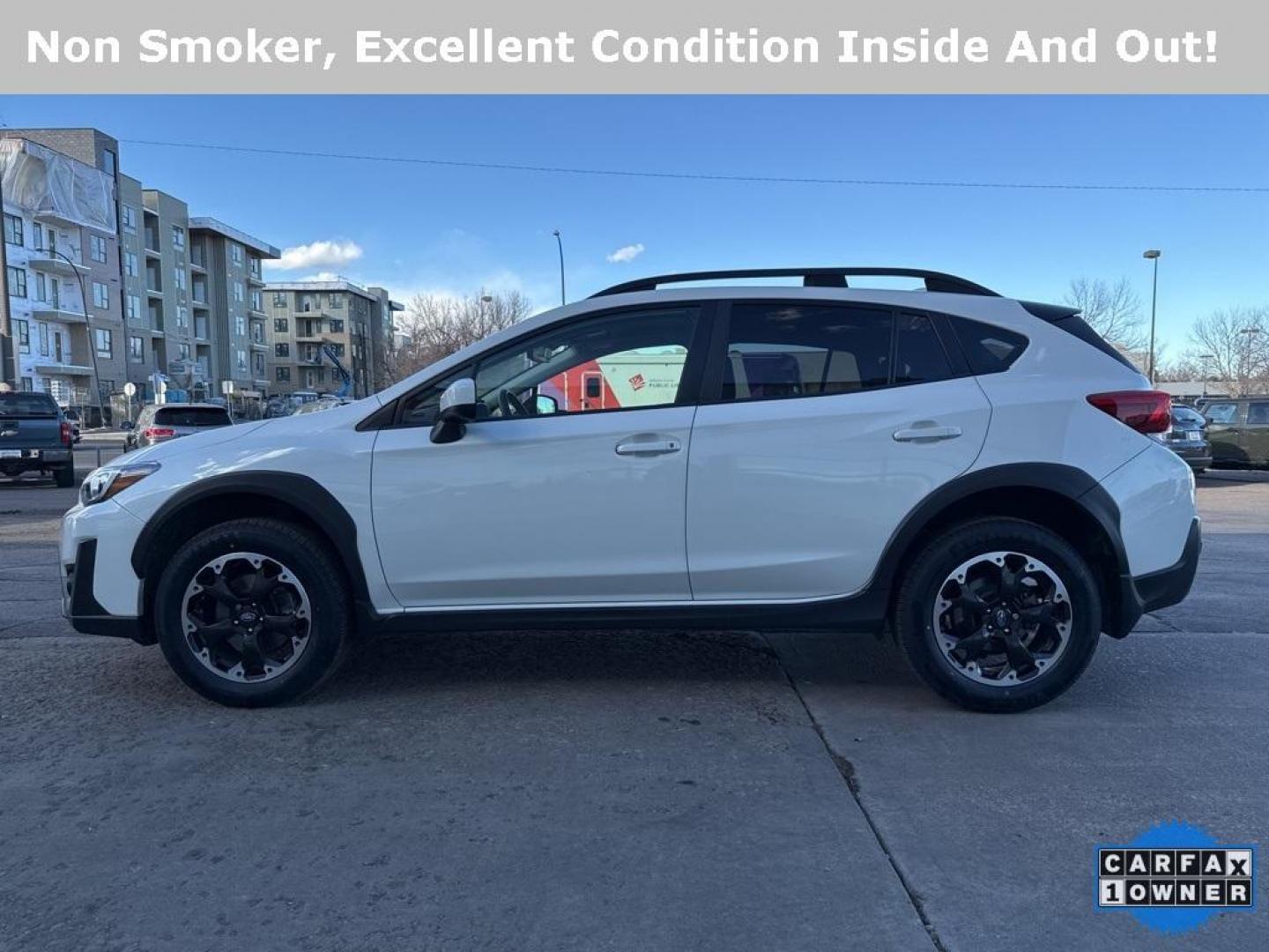 2021 Crystal White Pearl /Black W/Orange Stitching Subaru Crosstrek Premium (JF2GTAEC9M8) with an 2.0L DOHC engine, CVT transmission, located at 10890 W. Colfax Ave., Lakewood, CO, 80215, (303) 274-7692, 39.739914, -105.120132 - 2021 Subaru Crosstrek CARFAX One-Owner. AWD<br><br>D1 Auto NEVER charges dealer fees! All cars have clean titles and have been inspected for mechanical issues. We have financing for everyone. Good credit, bad credit, first time buyers.<br>Clean CARFAX.<br>Please call Lakewood Location 303-274-7692 o - Photo#7