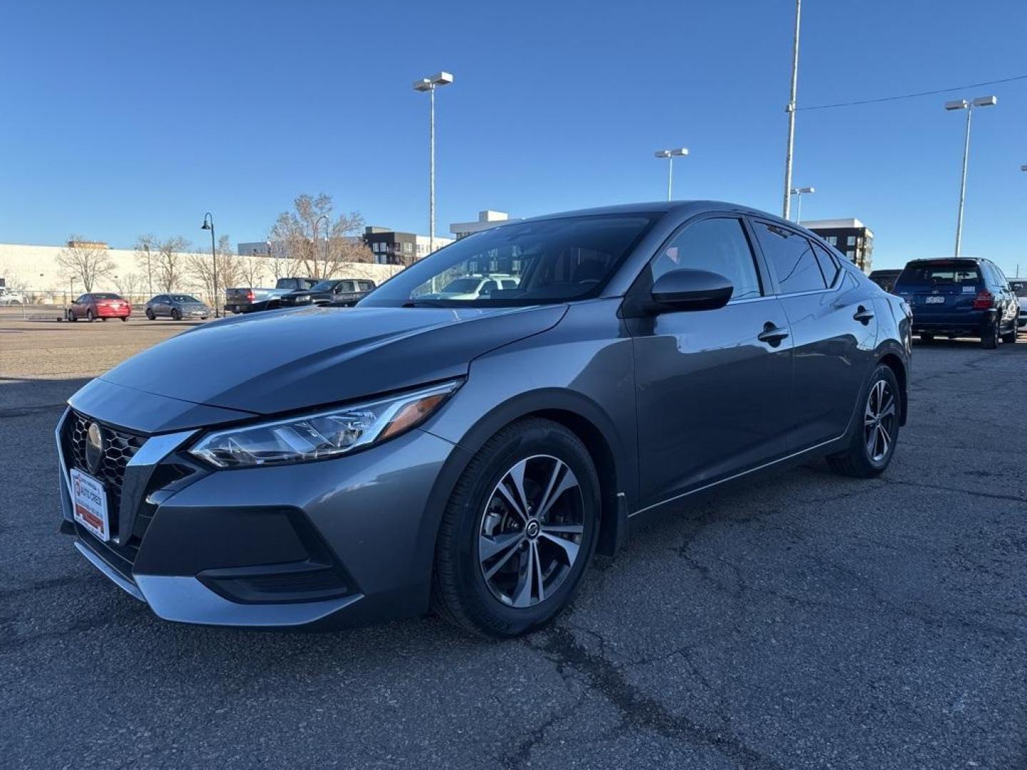 2021 Gun Metallic /Charcoal Nissan Sentra SV (3N1AB8CV3MY) with an 2.0L DOHC engine, CVT transmission, located at 8595 Washington St., Thornton, CO, 80229, (303) 287-5511, 39.852348, -104.978447 - 2021 Nissan Sentra SV, FWD All Cars Have Clean Titles And Are Serviced Before Sale., Apple/Android Car Play, Blind Spot Monitoring, Backup Camera, Collision Warning, Non Smoker, No Pet Odor Or Hair, Sentra SV.<br><br>D1 Auto NEVER charges dealer fees! All cars have clean titles and have been inspect - Photo#0