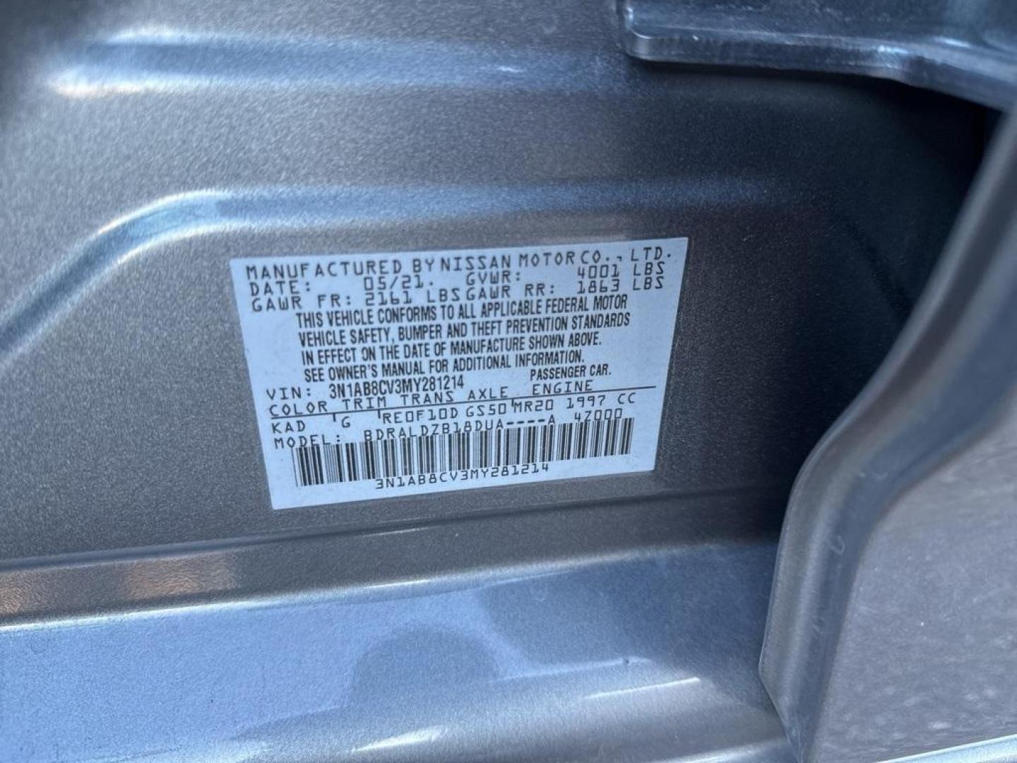 2021 Gun Metallic /Charcoal Nissan Sentra SV (3N1AB8CV3MY) with an 2.0L DOHC engine, CVT transmission, located at 8595 Washington St., Thornton, CO, 80229, (303) 287-5511, 39.852348, -104.978447 - 2021 Nissan Sentra SV, FWD All Cars Have Clean Titles And Are Serviced Before Sale., Apple/Android Car Play, Blind Spot Monitoring, Backup Camera, Collision Warning, Non Smoker, No Pet Odor Or Hair, Sentra SV.<br><br>D1 Auto NEVER charges dealer fees! All cars have clean titles and have been inspect - Photo#11