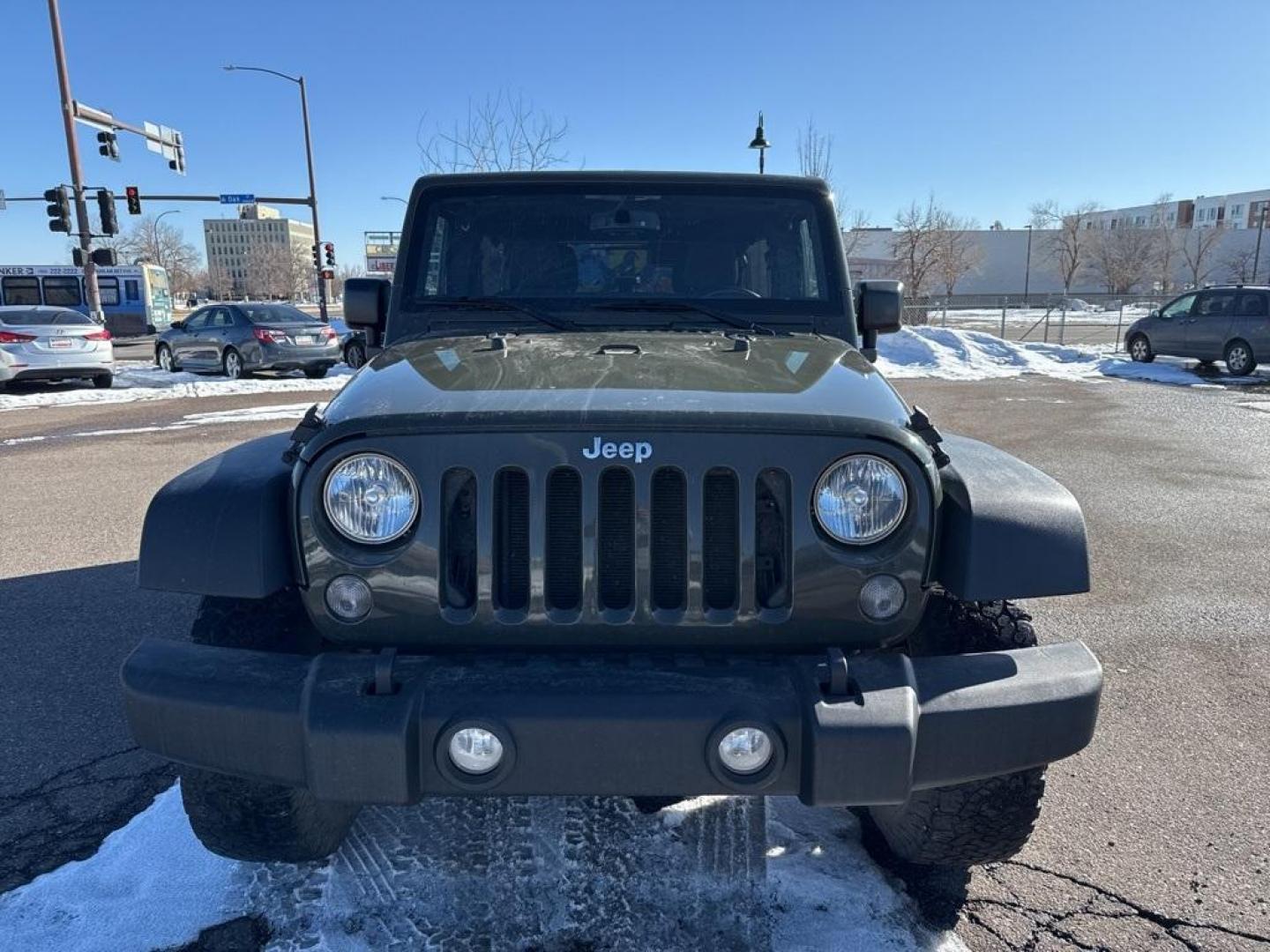 2015 Tank Clearcoat /Black Jeep Wrangler Unlimited Rubicon (1C4BJWFG7FL) with an 3.6L V6 24V VVT engine, Manual transmission, located at 10890 W. Colfax Ave., Lakewood, CO, 80215, (303) 274-7692, 39.739914, -105.120132 - 2015 Jeep Wrangler 4WDD1 Auto NEVER charges dealer fees! All cars have clean titles and have been inspected for mechanical issues. We have financing for everyone. Good credit, bad credit, first time buyers.Clean CARFAX.Please call Lakewood Location 303-274-7692 or Thornton 303-287-5511 to schedule a - Photo#1